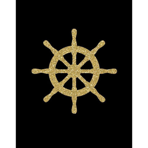 Glitter Wheel Gold Ornate Wood Framed Art Print with Double Matting by Robinson, Tamara