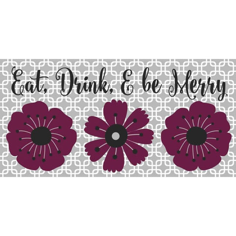 Eat, Drink, Be Merry Gold Ornate Wood Framed Art Print with Double Matting by Robinson, Tamara