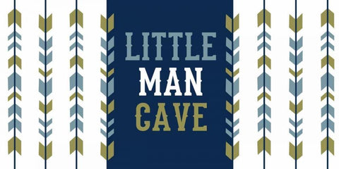 Little Man Cave Arrows White Modern Wood Framed Art Print with Double Matting by Robinson, Tamara