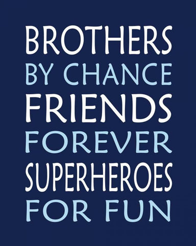 Brothers Superhero Black Ornate Wood Framed Art Print with Double Matting by Robinson, Tamara