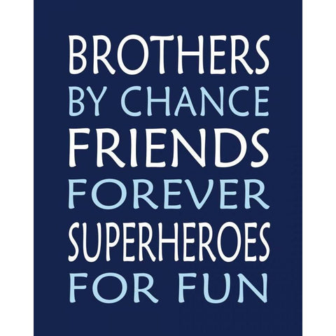 Brothers Superhero Black Modern Wood Framed Art Print by Robinson, Tamara