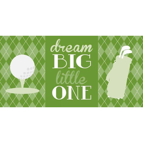 Golf Dream Big Green White Modern Wood Framed Art Print by Robinson, Tamara