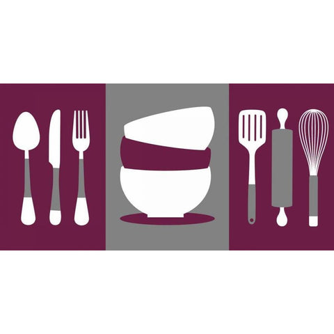 Kitchen Utensils III Black Modern Wood Framed Art Print with Double Matting by Robinson, Tamara