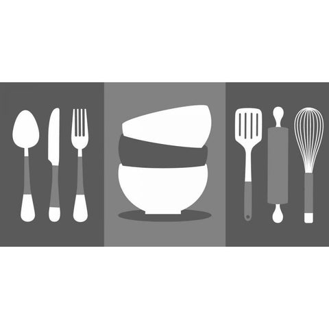 Kitchen Utensils IV Black Modern Wood Framed Art Print by Robinson, Tamara