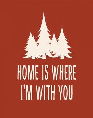 Home is Where Im With You Black Ornate Wood Framed Art Print with Double Matting by Robinson, Tamara