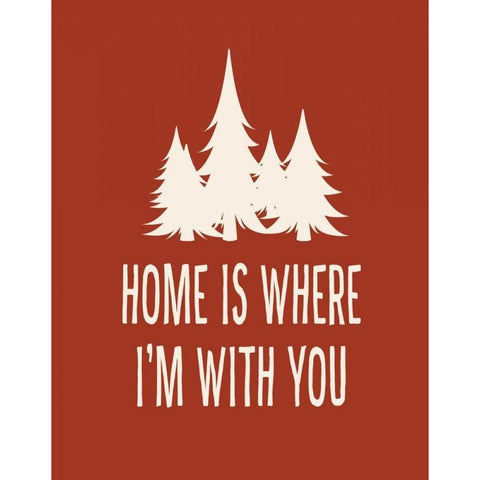 Home is Where Im With You Black Modern Wood Framed Art Print by Robinson, Tamara