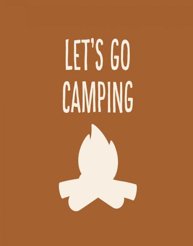 Lets Go Camping White Modern Wood Framed Art Print with Double Matting by Robinson, Tamara