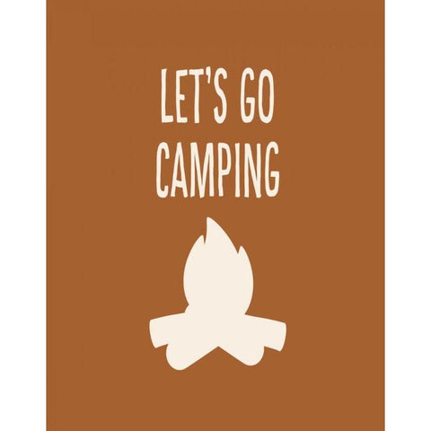 Lets Go Camping Gold Ornate Wood Framed Art Print with Double Matting by Robinson, Tamara