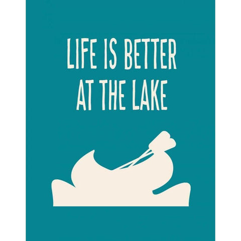 Life is Better at the Lake Black Modern Wood Framed Art Print by Robinson, Tamara