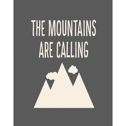 The Mountains are Calling Black Modern Wood Framed Art Print by Robinson, Tamara