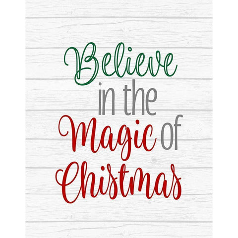 Believe in the Magic of Christmas White Modern Wood Framed Art Print by Robinson, Tamara