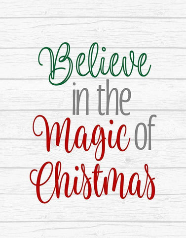 Believe in the Magic of Christmas Black Ornate Wood Framed Art Print with Double Matting by Robinson, Tamara