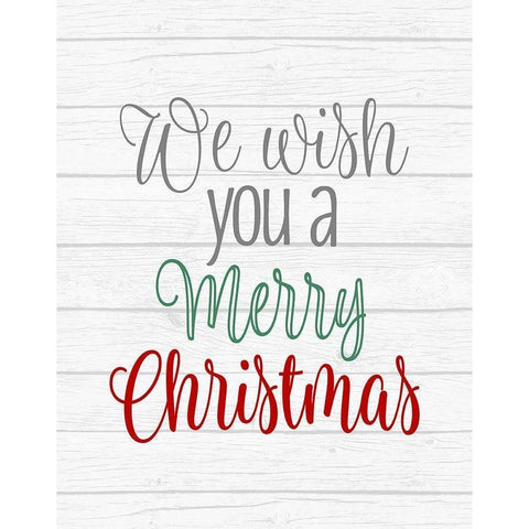 We Wish You a Merry Christmas White Modern Wood Framed Art Print by Robinson, Tamara