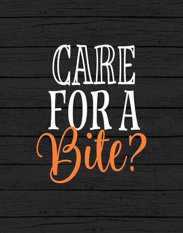 Care for a Bite?  White Modern Wood Framed Art Print with Double Matting by Robinson, Tamara