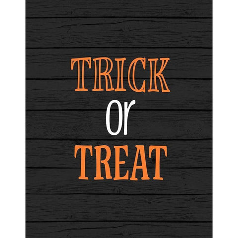 Trick or Treat Black Modern Wood Framed Art Print by Robinson, Tamara