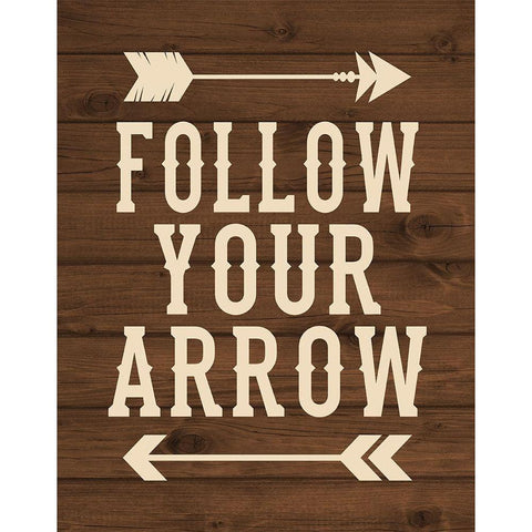 Follow Your Arrow Black Modern Wood Framed Art Print by Robinson, Tamara