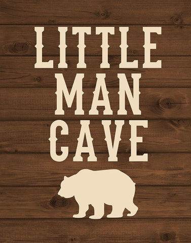 Little Man Cave White Modern Wood Framed Art Print with Double Matting by Robinson, Tamara