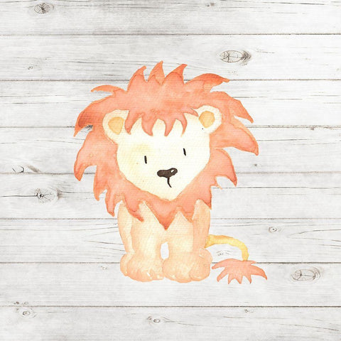 Watercolor Lion White Modern Wood Framed Art Print by Robinson, Tamara