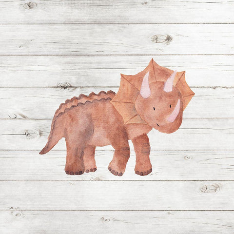 Water Color Dino Gold Ornate Wood Framed Art Print with Double Matting by Robinson, Tamara