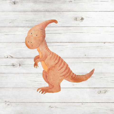 Water Color Dino III Black Ornate Wood Framed Art Print with Double Matting by Robinson, Tamara