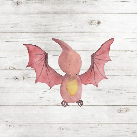 Water Color Dino V White Modern Wood Framed Art Print by Robinson, Tamara