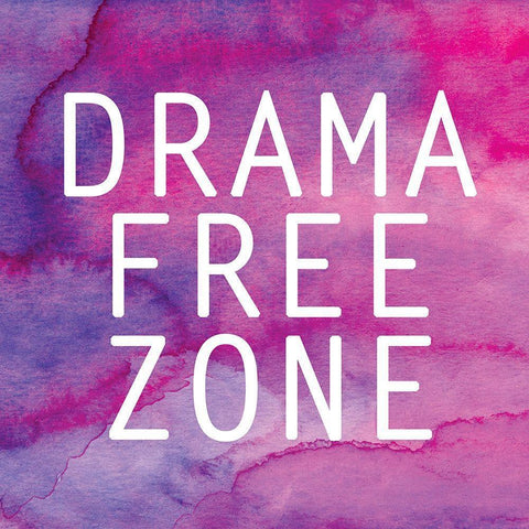 Drama Free Zone Black Modern Wood Framed Art Print with Double Matting by Robinson, Tamara