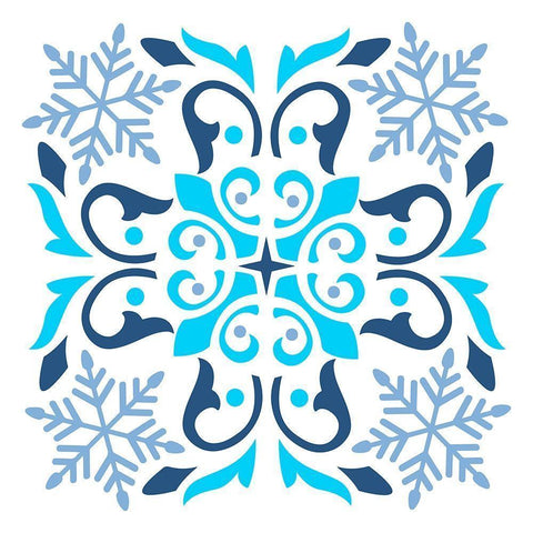 Snowflakes Black Modern Wood Framed Art Print with Double Matting by Robinson, Tamara