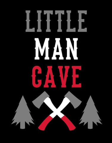 Little Man Cave Lumberjack White Modern Wood Framed Art Print with Double Matting by Robinson, Tamara