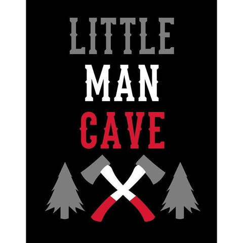 Little Man Cave Lumberjack Black Modern Wood Framed Art Print with Double Matting by Robinson, Tamara