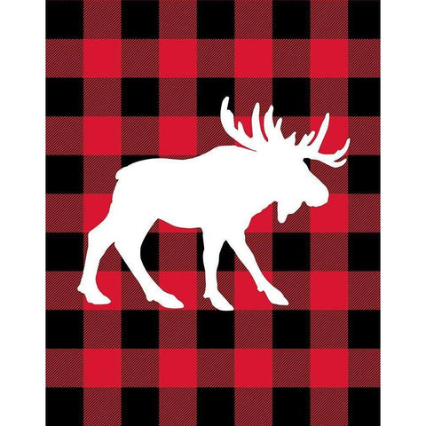 Moose Lumberjack White Modern Wood Framed Art Print by Robinson, Tamara