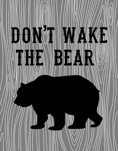 Dont Wake the Bear White Modern Wood Framed Art Print with Double Matting by Robinson, Tamara