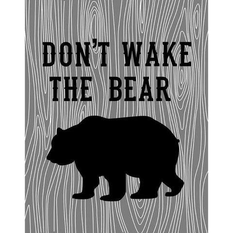 Dont Wake the Bear Black Modern Wood Framed Art Print by Robinson, Tamara