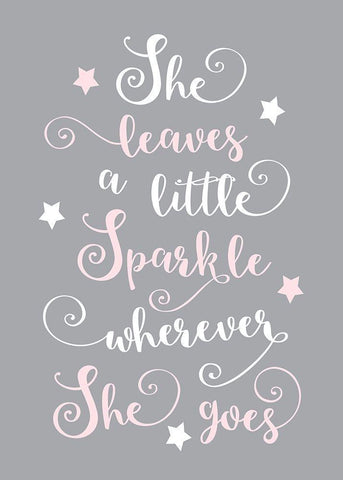 Fairy Sparkle White Modern Wood Framed Art Print with Double Matting by Robinson, Tamara