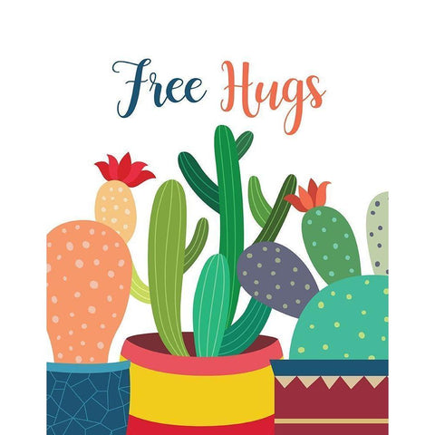 Free Hugs White Modern Wood Framed Art Print by Robinson, Tamara