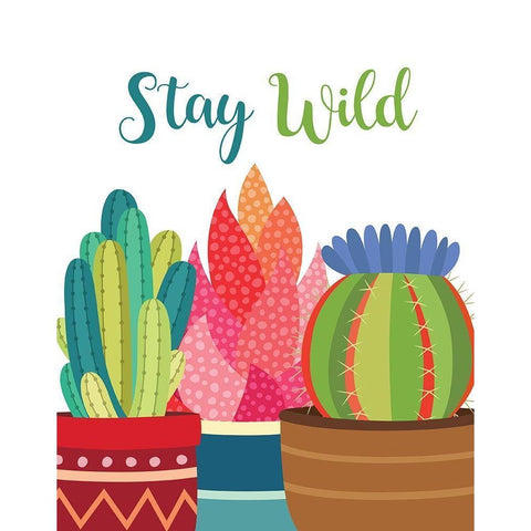 Stay Wild White Modern Wood Framed Art Print by Robinson, Tamara