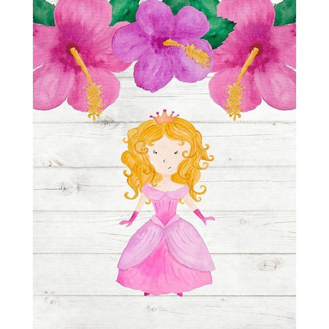 Princess Flowers Gold Ornate Wood Framed Art Print with Double Matting by Robinson, Tamara