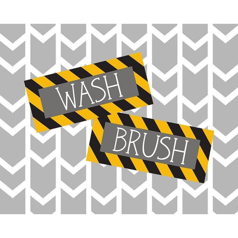 Construction Wash Brush Black Modern Wood Framed Art Print by Robinson, Tamara