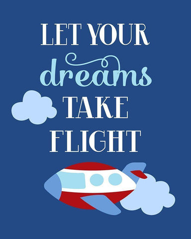 Let Your Dreams Take Flight White Modern Wood Framed Art Print with Double Matting by Robinson, Tamara