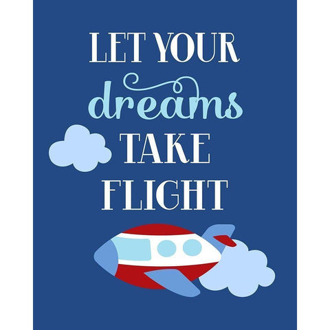 Let Your Dreams Take Flight White Modern Wood Framed Art Print by Robinson, Tamara