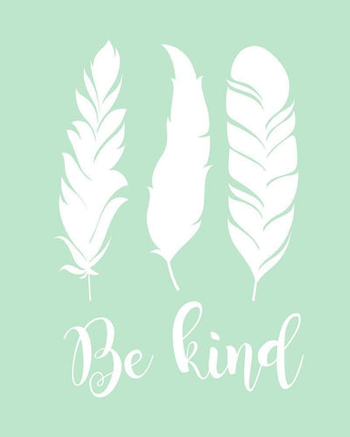 Be Kind White Modern Wood Framed Art Print with Double Matting by Robinson, Tamara