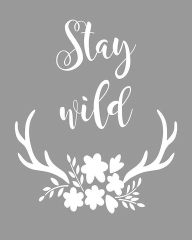 Stay Wild Black Ornate Wood Framed Art Print with Double Matting by Robinson, Tamara