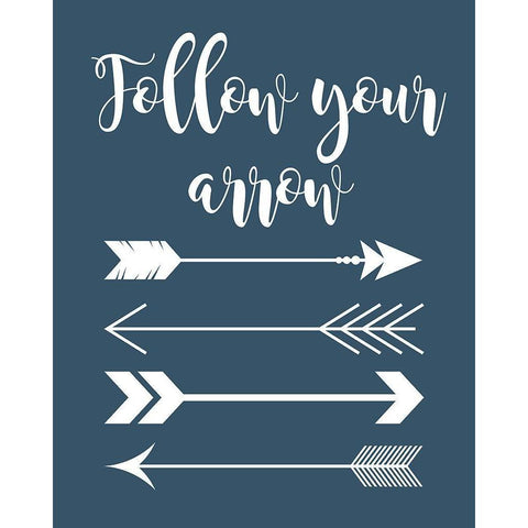 Follow Your Arrow Black Modern Wood Framed Art Print by Robinson, Tamara