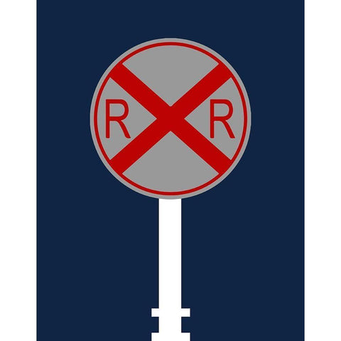 Railroad Black Modern Wood Framed Art Print with Double Matting by Robinson, Tamara