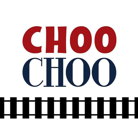 Choo Choo Black Modern Wood Framed Art Print with Double Matting by Robinson, Tamara