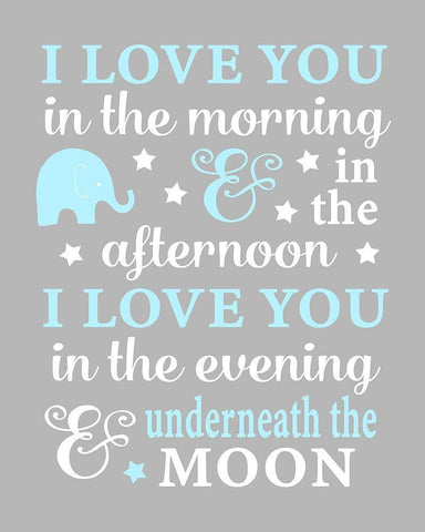 I Love You in the Morning White Modern Wood Framed Art Print with Double Matting by Robinson, Tamara