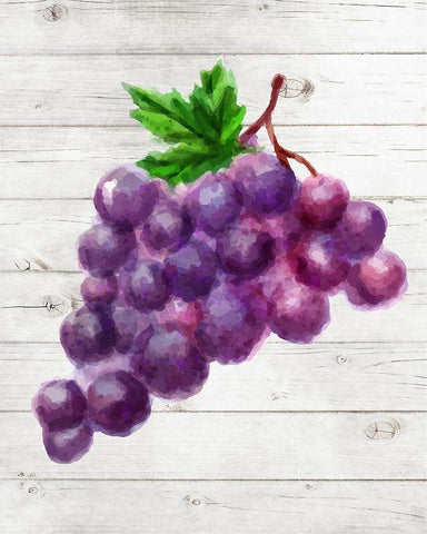 Grapes White Modern Wood Framed Art Print with Double Matting by Robinson, Tamara