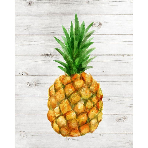 Pineapple Black Modern Wood Framed Art Print with Double Matting by Robinson, Tamara