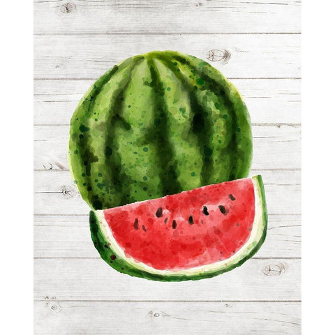 Watermelon Gold Ornate Wood Framed Art Print with Double Matting by Robinson, Tamara