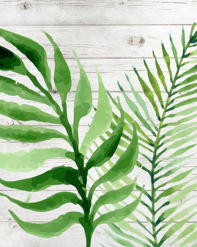 Banana Leaf II Black Ornate Wood Framed Art Print with Double Matting by Robinson, Tamara