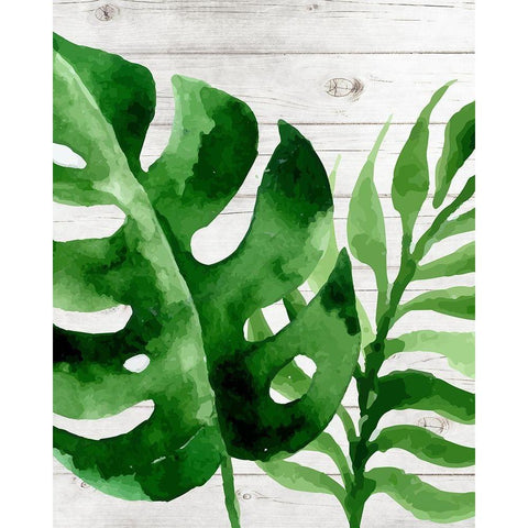 Banana Leaf III White Modern Wood Framed Art Print by Robinson, Tamara